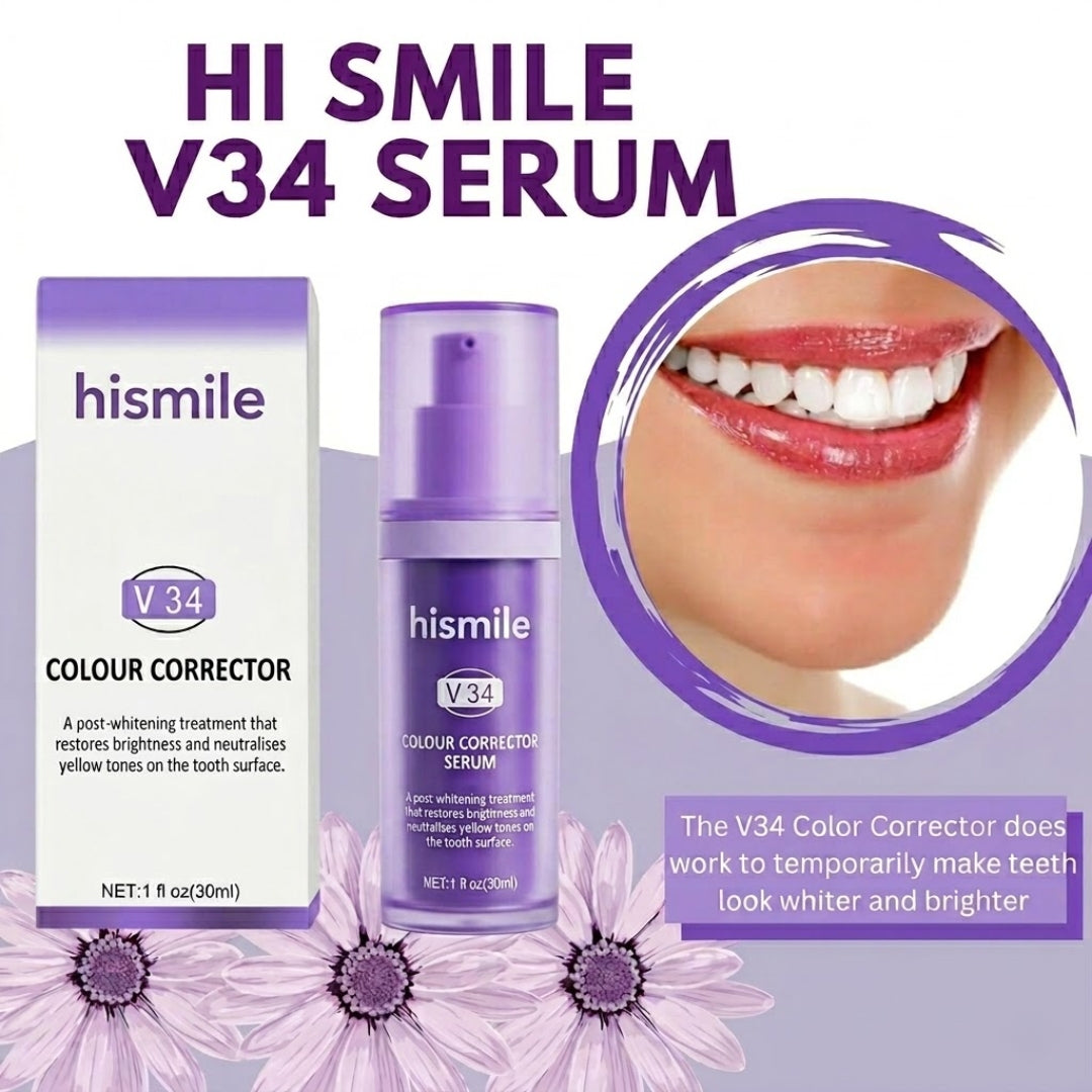 HiSmile V34 Teeth Whitening Purple Toothpaste – Color Corrector for Brighter White Teeth