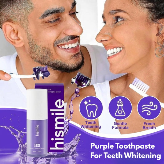 HiSmile V34 Teeth Whitening Purple Toothpaste – Color Corrector for Brighter White Teeth