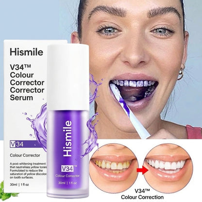 HiSmile V34 Teeth Whitening Purple Toothpaste – Color Corrector for Brighter White Teeth