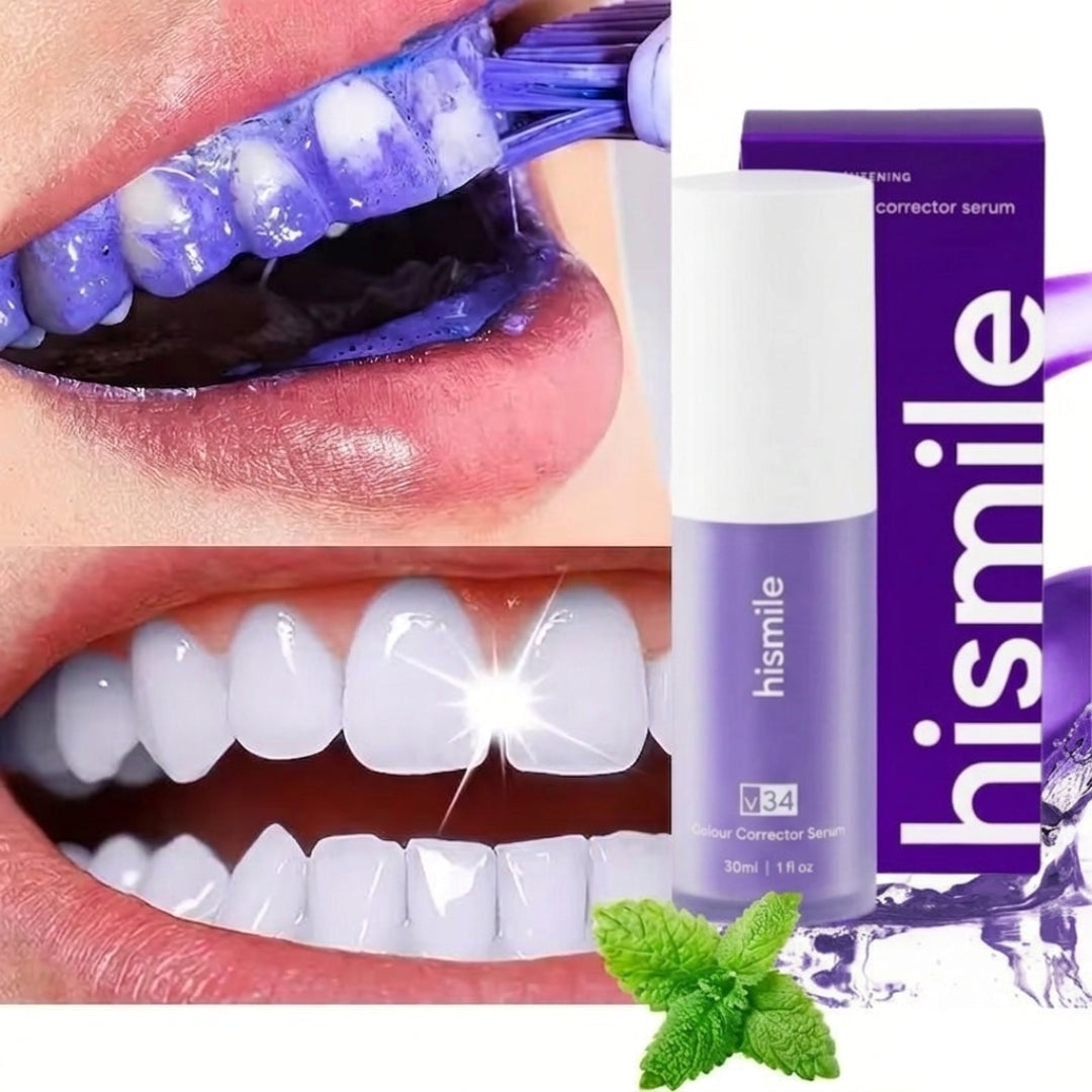 HiSmile V34 Teeth Whitening Purple Toothpaste – Color Corrector for Brighter White Teeth
