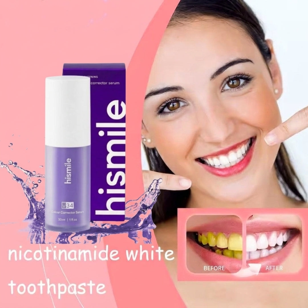 HiSmile V34 Teeth Whitening Purple Toothpaste – Color Corrector for Brighter White Teeth
