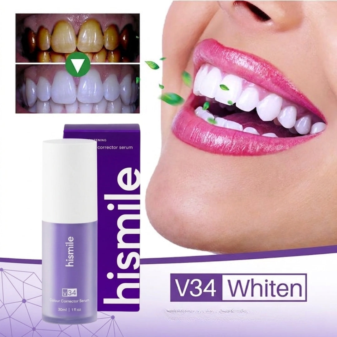 HiSmile V34 Teeth Whitening Purple Toothpaste – Color Corrector for Brighter White Teeth