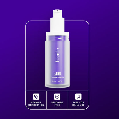 HiSmile V34 Teeth Whitening Purple Toothpaste – Color Corrector for Brighter White Teeth